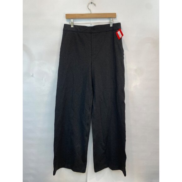 Spanx Perfect Ponte Pant Wide Leg Size Large Charcoal Heather Gray Pull On New - Picture 2 of 7